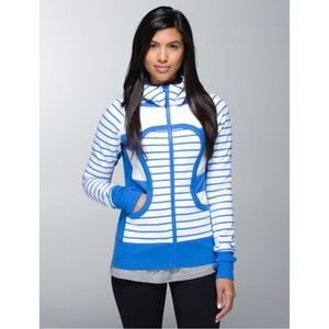 Lululemon Scuba Hoodie II in Stroll Stripe Pipe Dream Blue White
